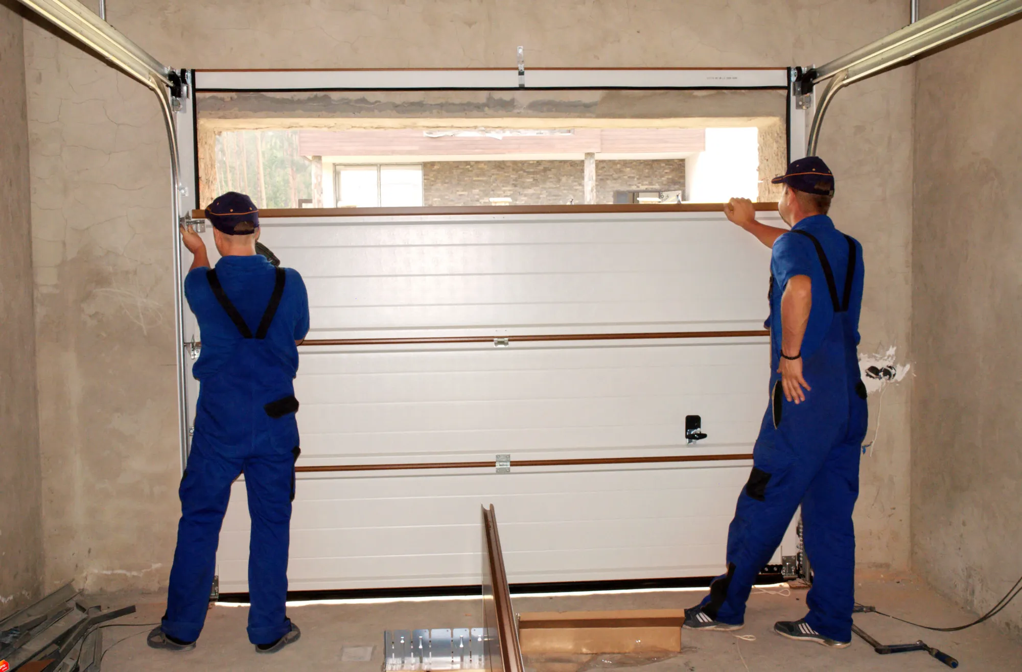 Garage door replacement project at a residential property