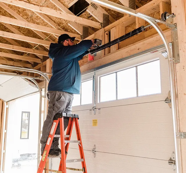 Modern home with a new garage door installation
