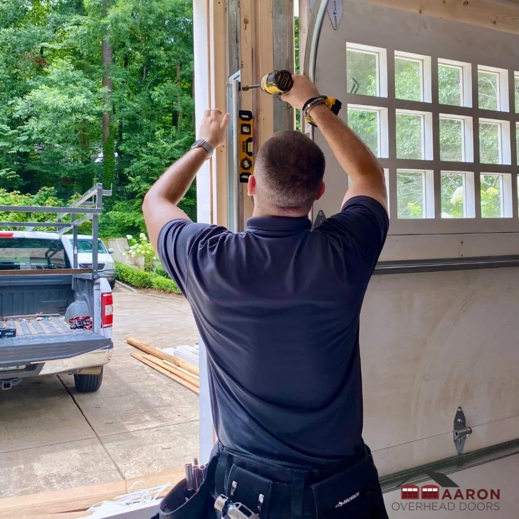 Modern residential garage door at a home
